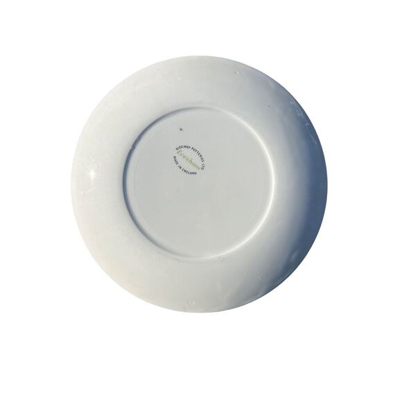 Vintage Set 5 Ridgway Pottery Fruit Plates Evesham England Green Border Dessert - Picture 5 of 9